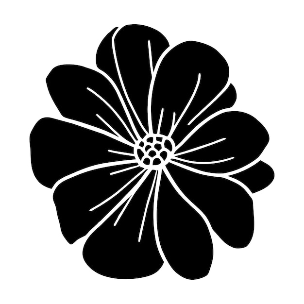 Ilustración simple de flores dibujada a mano