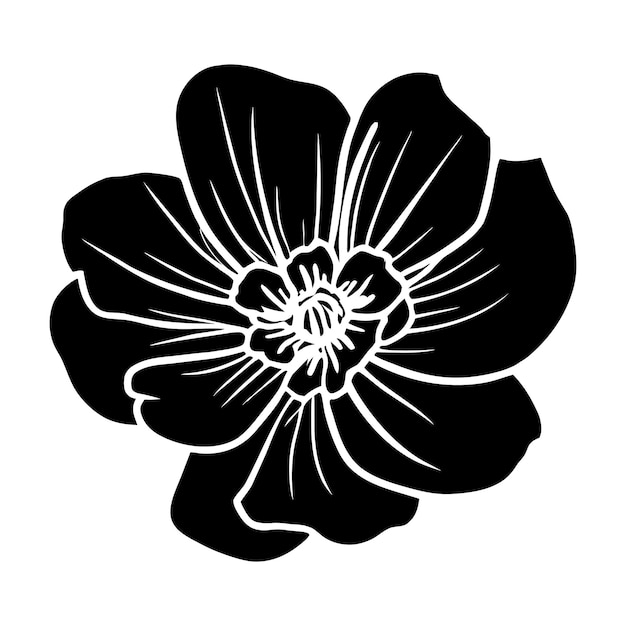 Ilustración simple de flores dibujada a mano