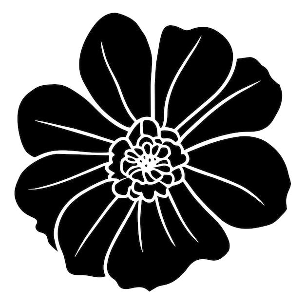 Ilustración simple de flores dibujada a mano