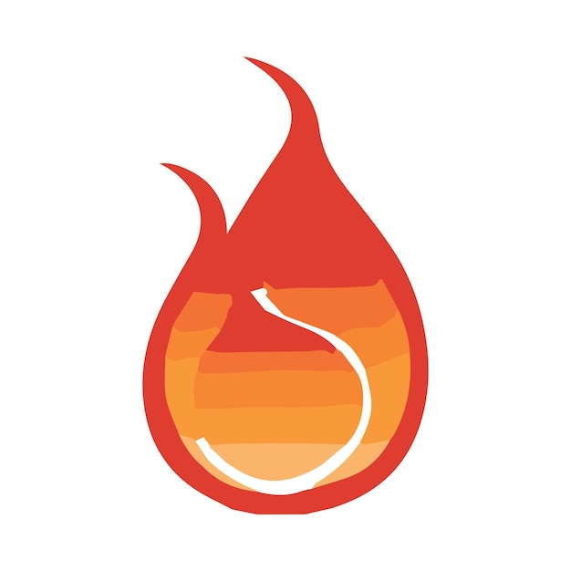 Ilustración simple de fuego fuego clipart de llama fuego icono de llama y concepto de logotipo Diseño