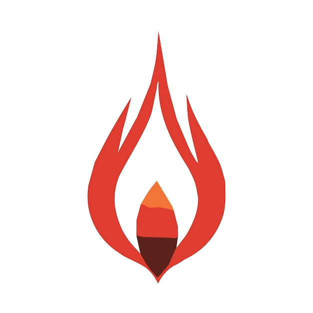Ilustración simple de fuego fuego clipart de llama fuego icono de llama y concepto de logotipo Diseño