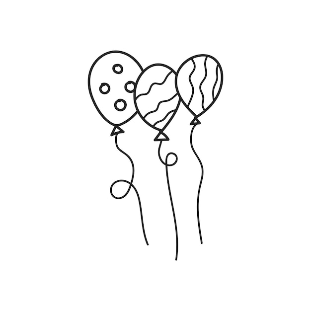 Ilustración simple de un globo dibujado a mano