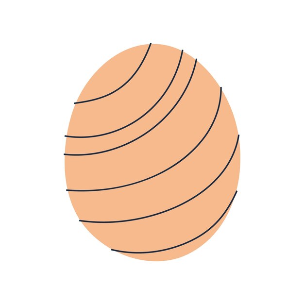 Ilustración simple de huevo de Pascua naranja para diseños festivos de primavera y celebración