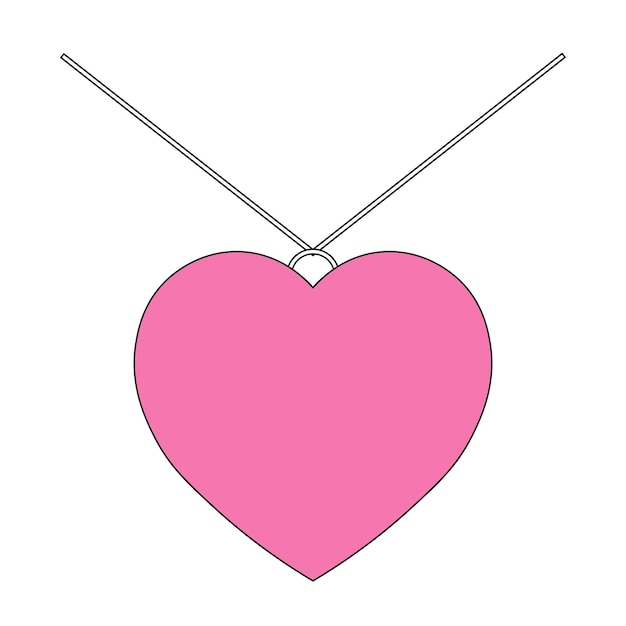 Ilustración simple del icono de cadena colgante para el Día de San Valentín