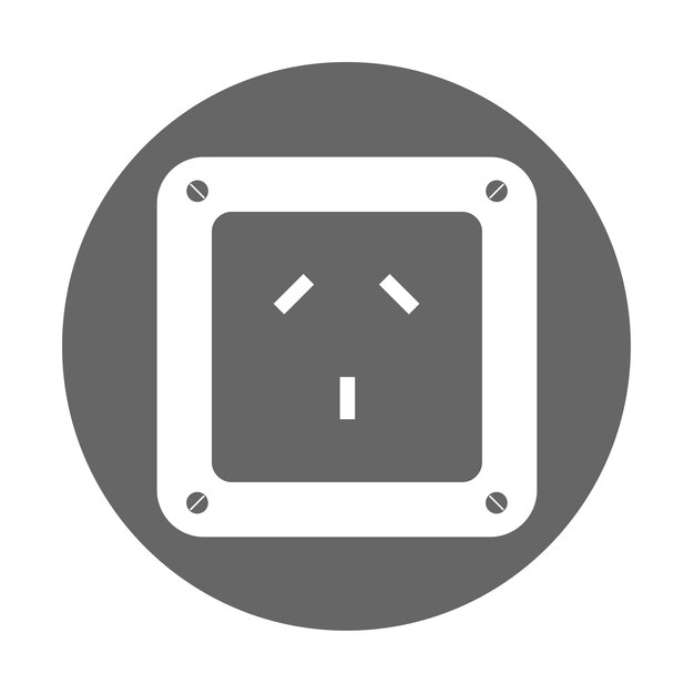 Ilustración simple del icono del enchufe del zócalo aislado en el fondo
