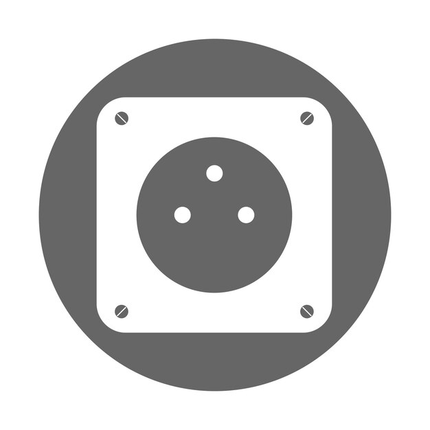 Ilustración simple del icono del enchufe del zócalo aislado en el fondo