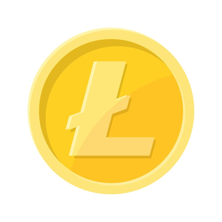 Vector ilustración simple de litecoin concepto de criptomoneda de internet estilo plano