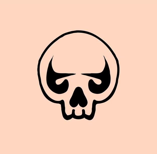 Ilustración simple del logotipo del cráneo