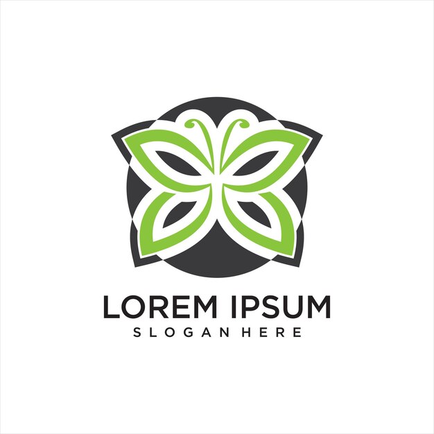 Ilustración simple del logotipo del ícono de la mariposa moderna