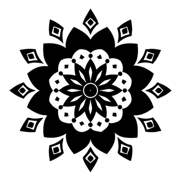 Ilustración simple de mandala mínima Ilustración abstracta Diseño de flores plantilla patrón dibujado