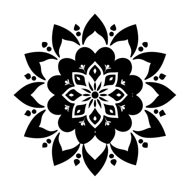 Ilustración simple de mandala mínima Ilustración abstracta Patrón de plantilla de diseño de flores