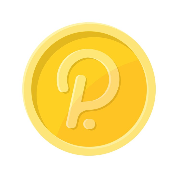 Vector ilustración simple de la moneda polkadot concepto de criptomoneda de internet estilo plano
