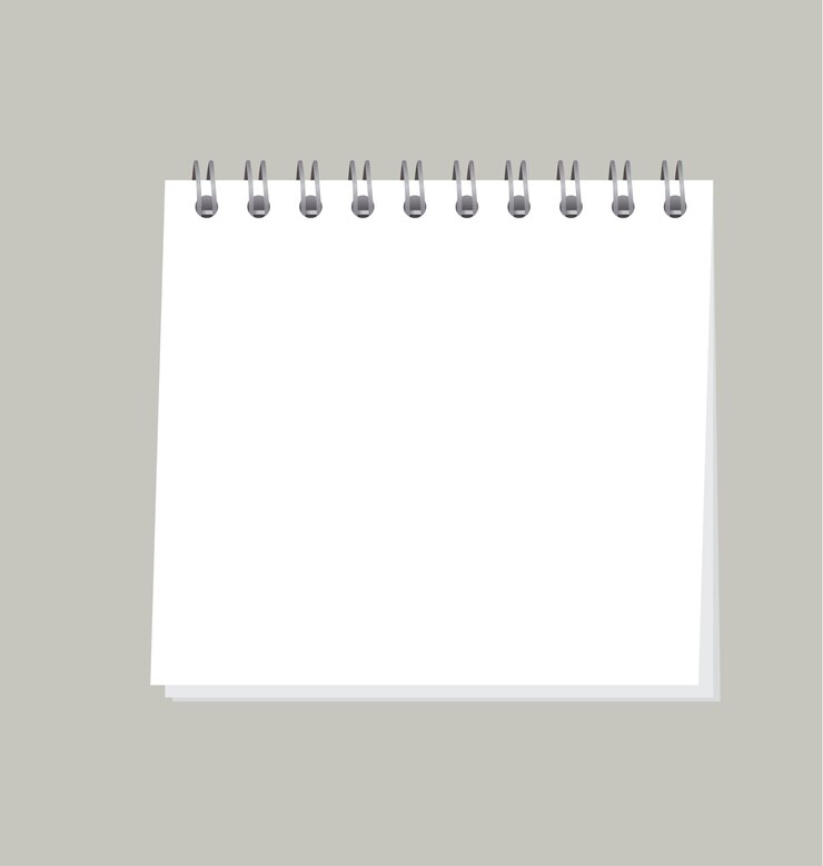 Vector ilustración simple organizador. plantilla de bloc de notas de página en blanco