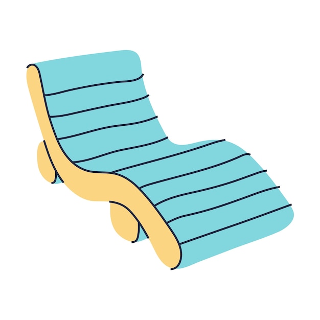 Ilustración simple de una silla de playa inflable perfecta para diseños de verano y vacaciones