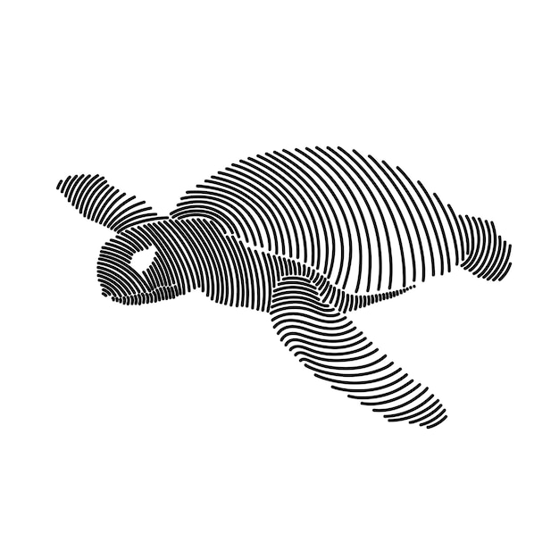 Ilustración simple de una tortuga marina 1
