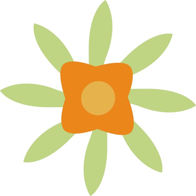 Ilustración simple del vector de la flor de naranja