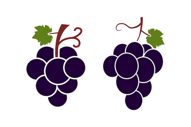 Ilustración simple del vector de fruta de uva