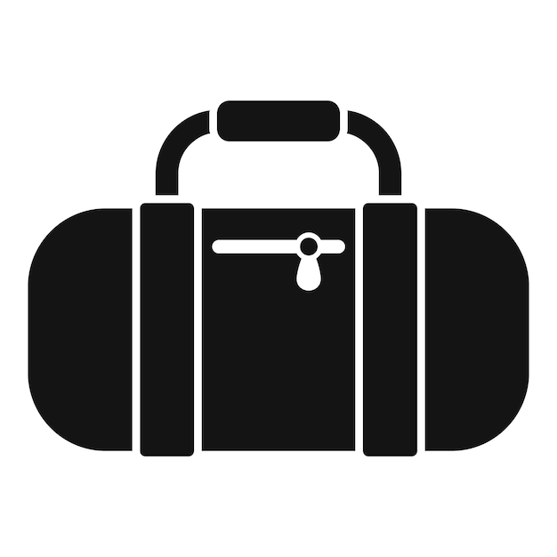 Ilustración simplificada de una bolsa de lona negra adecuada para diseños relacionados con los viajes