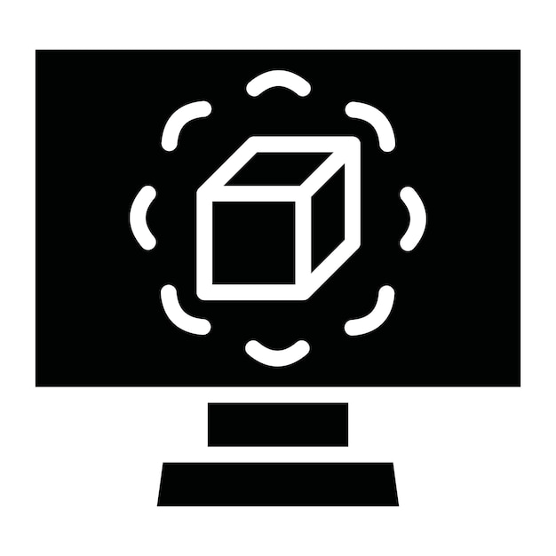 Ilustración de simulación de glifo en negro sólido