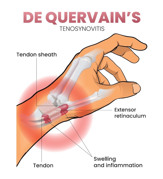 Ilustración del síndrome de de quervain