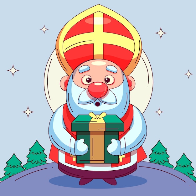 Vector ilustración de sinterklaas dibujado a mano