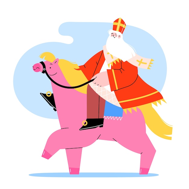 Ilustración de sinterklaas plano