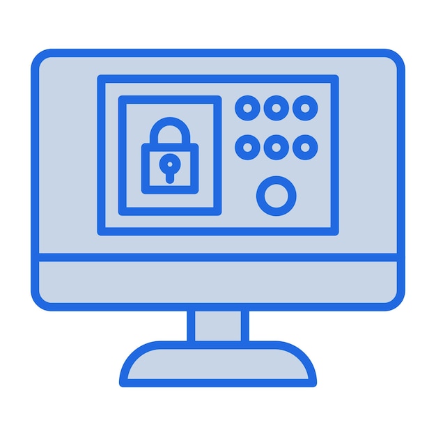 Ilustración del sistema de seguridad en tono azul.