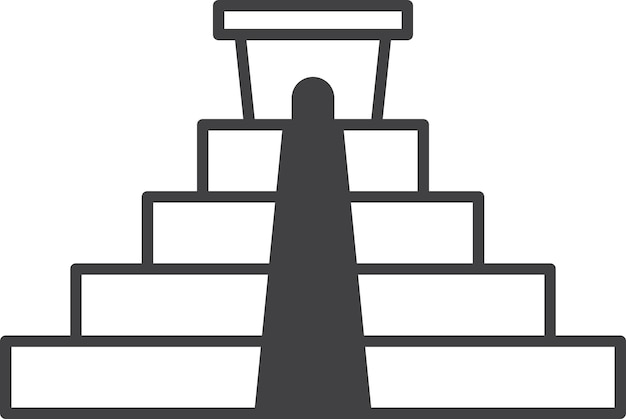 Ilustración de sitio arqueológico en estilo minimalista