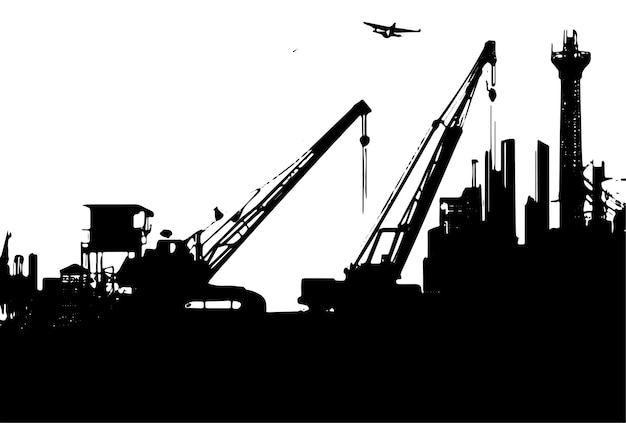 Vector ilustración de un sitio de construcción