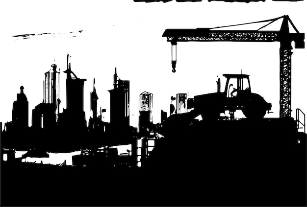 Ilustración de un sitio de construcción