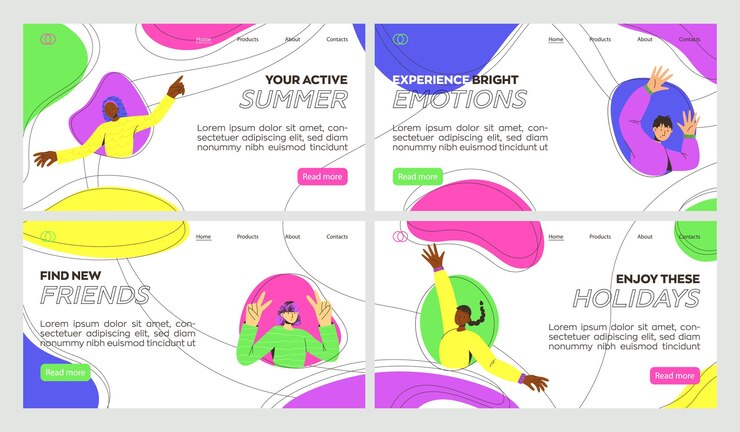 Vector ilustración para un sitio web colorido para jóvenes banner web de estilo plano de moda ilustración vectorial para el día internacional de la juventud