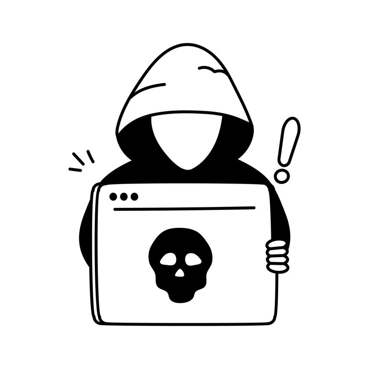 Vector ilustración de un sitio web hackeado o de una ciberseguridad comprometida
