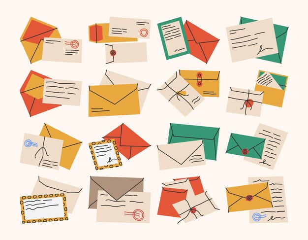 Ilustración de un sobre para postales
