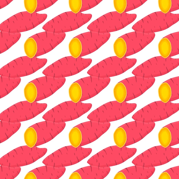 Ilustración sobre el tema de la batata patrón brillante