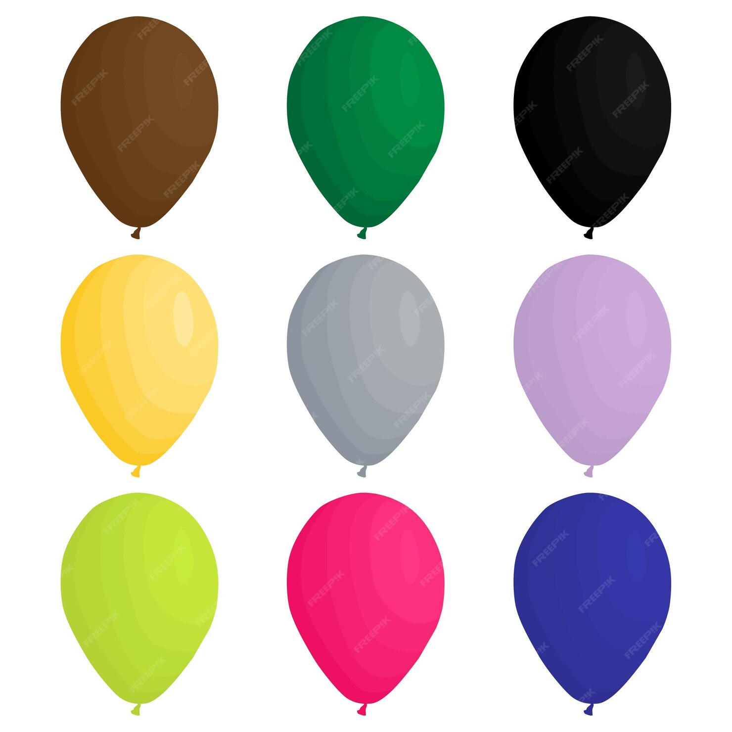 Ilustración sobre el tema conjunto de colores grandes diferentes tipos