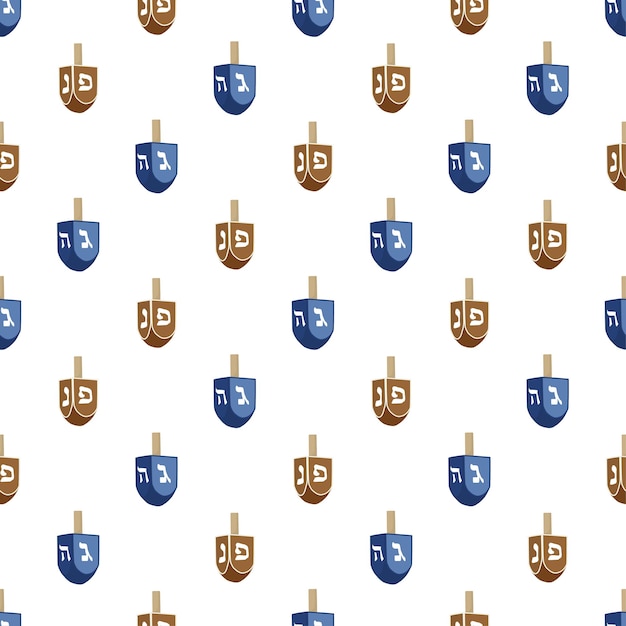 Ilustración sobre el tema gran patrón de color Hanukkah sin costuras conjunto dreidel patrón sin costuras que consiste en la colección de accesorios dreidel vacaciones Hanukkah patrón sin costura Hanukkah en dreidel viejo