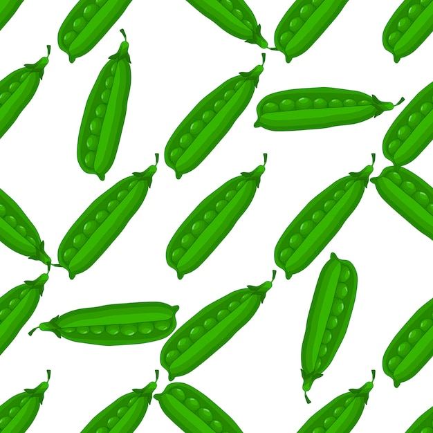 Ilustración sobre el tema de los guisantes verdes patrón brillante