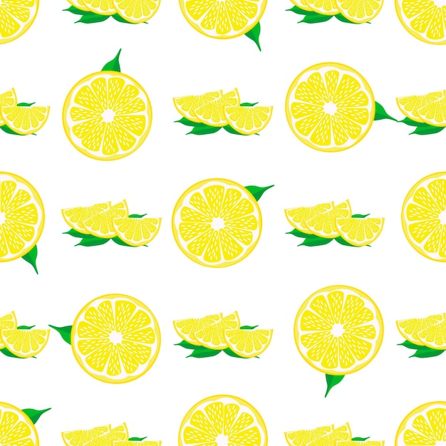 Ilustración sobre el tema del limón amarillo sin costuras de gran color