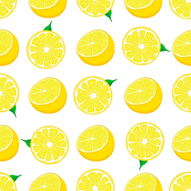 Ilustración sobre el tema del limón amarillo sin costuras de gran color