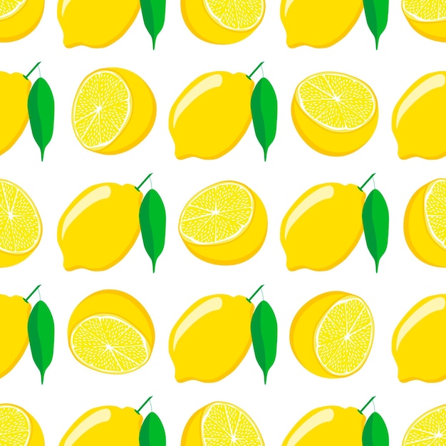 Ilustración sobre el tema del limón amarillo sin costuras de gran color