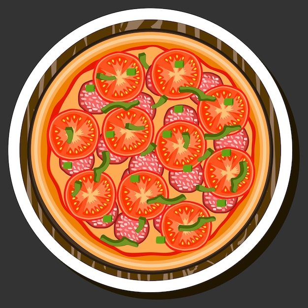 Ilustración sobre el tema de la pizza caliente y sabrosa en el menú de la pizzería