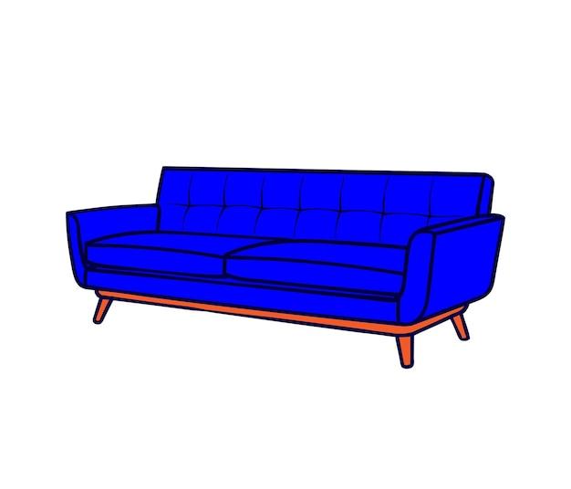 Vector ilustración del sofá de color plano