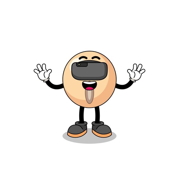 Ilustración de soja con auriculares vr