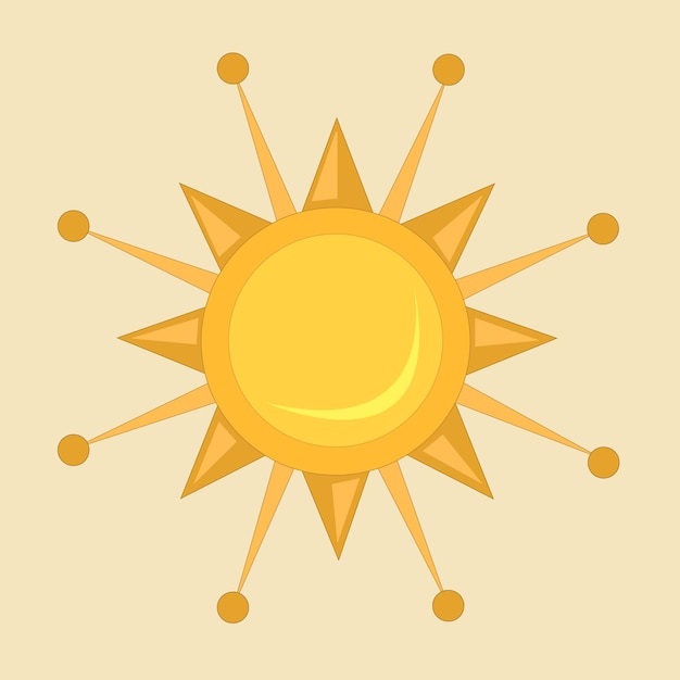 Ilustración de sol brillante dorado