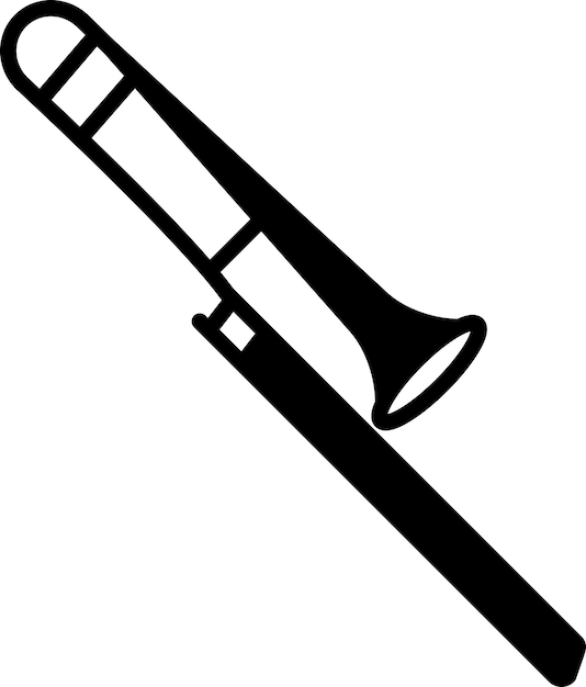 Ilustración de sólido de trombón y vector de glifo
