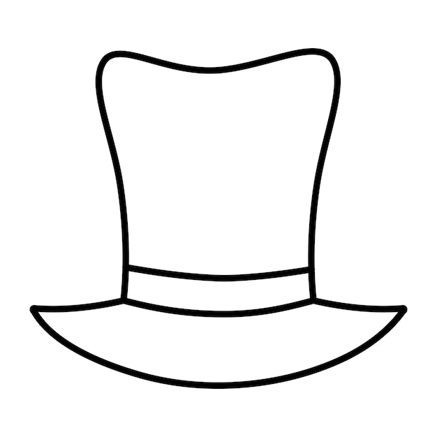 Ilustración de sombrero en blanco y negro Icono de línea de accesorios de cabeza de vector Ilustración de sombreros de contorno o página para colorear Lindo festival divertido ropa clipartxA