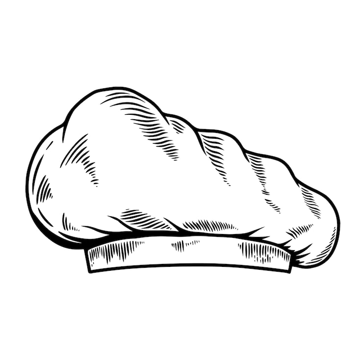 Vector ilustración del sombrero de chef en estilo grabado elemento de diseño para logotipo etiqueta cartel cartel camiseta ilustración vectorial