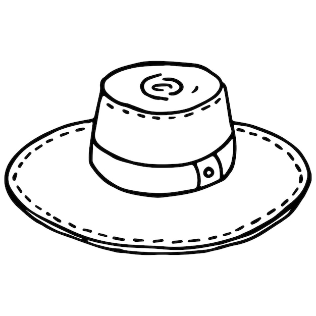 Vector ilustración de sombrero de doodle