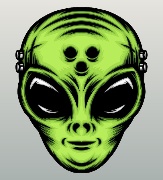 Vector ilustración sonriente alienígena