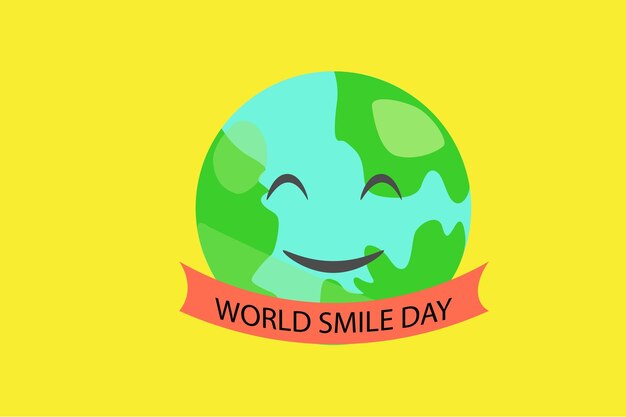 Ilustración sonriente de la tierra en el Día Mundial de la Sonrisa